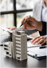 Commercial building exterior, representing property insurance.